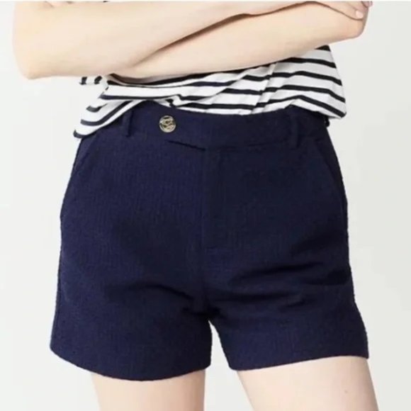 NWT Draper James 12 Turquoise Basket Weave High Rise Fully Lined Dress Shorts - Picture 1 of 8